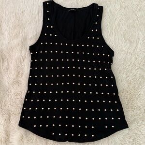 Express Black Tank Top with gold Studs